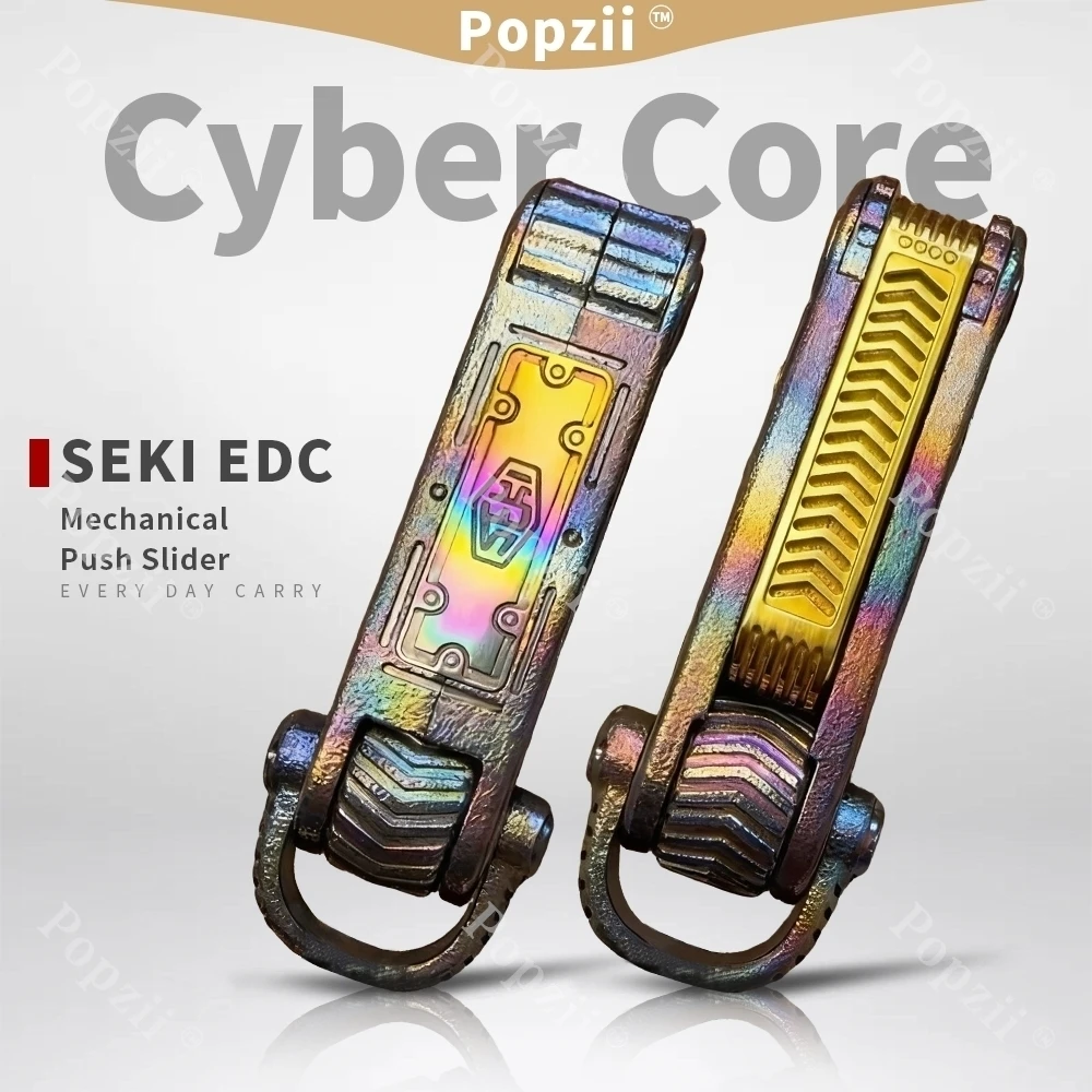 SEKI Cyber Core Zirconium 2.0 EDC Hand Carving Mechanical Push Slider Multiple Ways To Play Fidgeting Toys
