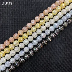 Natural Shell Mosaic Beads Charms for Jewelry Making DIY Bracelets Necklaces Earrings Facet Round Ball Shell Beads Accessories