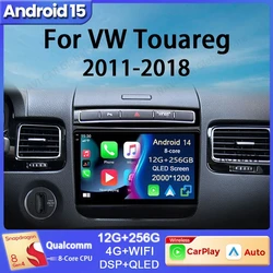 Android 15 Carplay For For Volkswagen VW Touareg 2011 2013 2014 2016 2018 Car Radio Multimedia Player GPS Stereo Auto QLED Audio