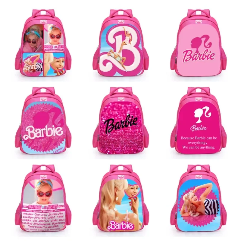 Anime Barbie Kids Backpack Cartoon Cute Girl Fashion Large Capacity Waterproof Shoulder Bags Kawaii Portable Sports Bag Gift