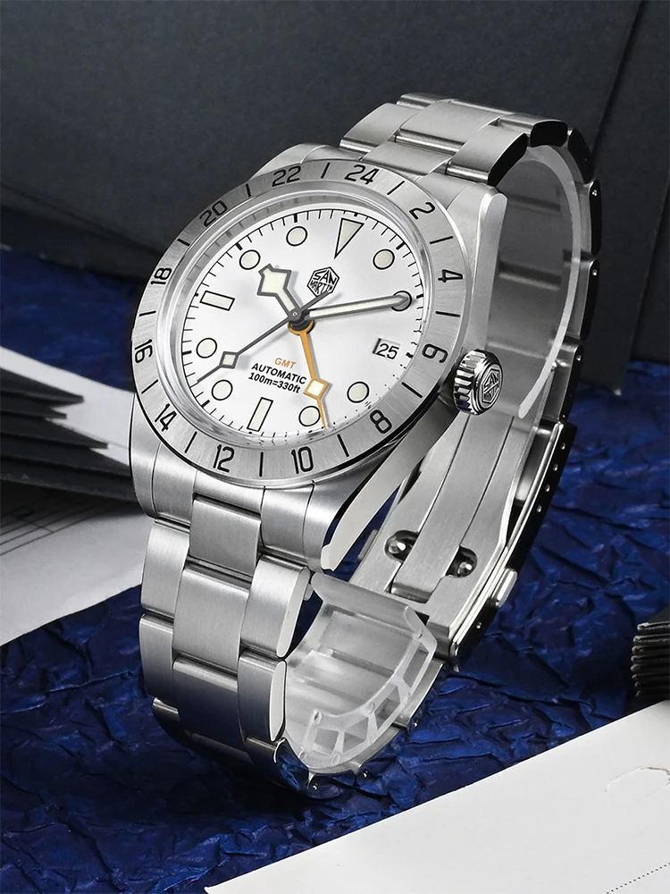 San Martin 39mm BB GMT Watch NH34 Automatic Wristwatch Man Date BGW-X1 Luminous Montre Homme Waterproof 10Bar Sapphire SN0054E