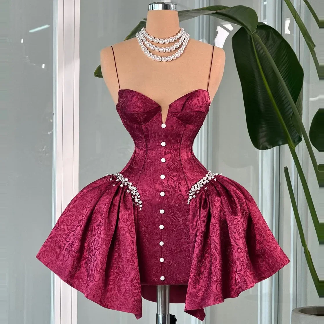 

Customized 2025 Elegant Mini Pearl Print Birthday Party Evening Dress Sexy Off Shoulder Short Formal Back to School Ball Dress