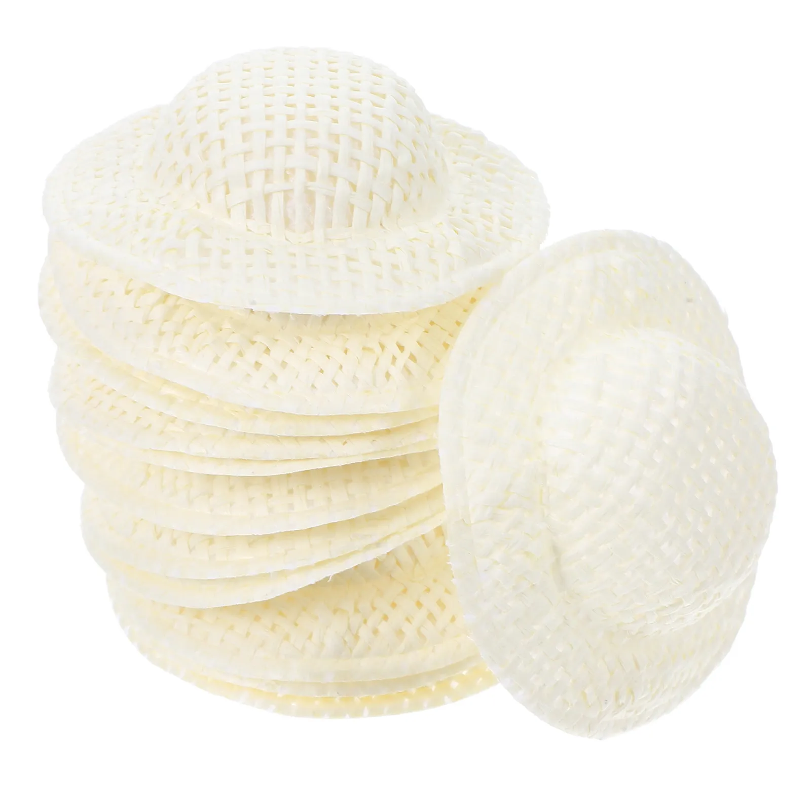 12Pcs Mini Woven Hats for Crafts Tiny Paper Hats Decor Fun Lightweight Hat Set for DIY Projects Building