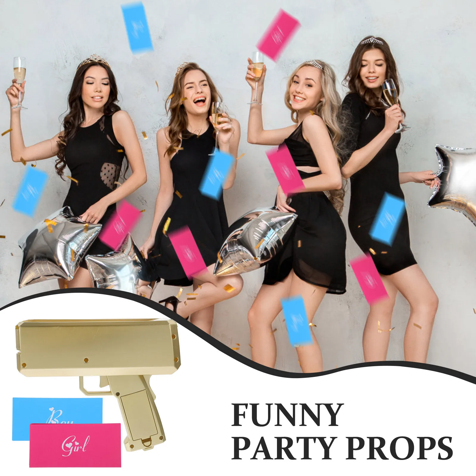 

1 set 1 Set Gender Reveal Shooter Shooter For Baby Shower Party Money Spray Prop Boy Or Girl Reveal Party Favor