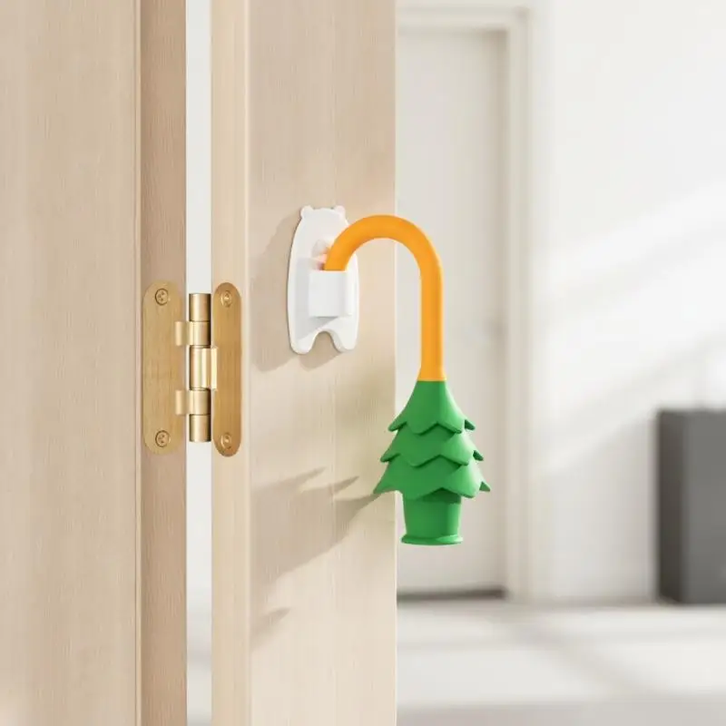 Pine Tree Design Door Stopper with Anti-Pinch Lock Clamp for Child Safety