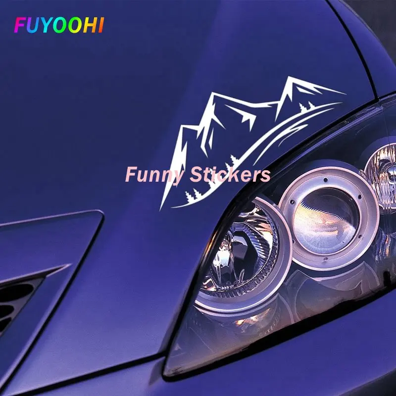 FUYOOHI Funny Sticker Die-Cut Vinyl Decal Mountains Outline Car Sticker Waterproof Auto Decors on Bumper Rear Window Laptop
