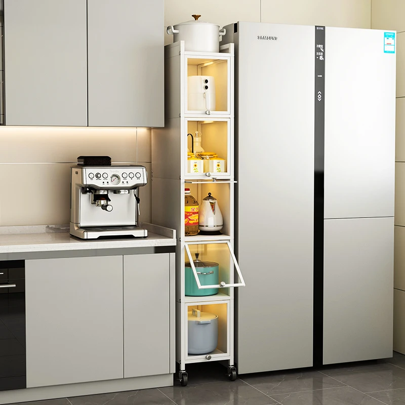 

Kitchen crevice locker floor-to-ceiling multi-layer narrow cabinet with a width of 30 cm against the wall, refrigerator gap stor