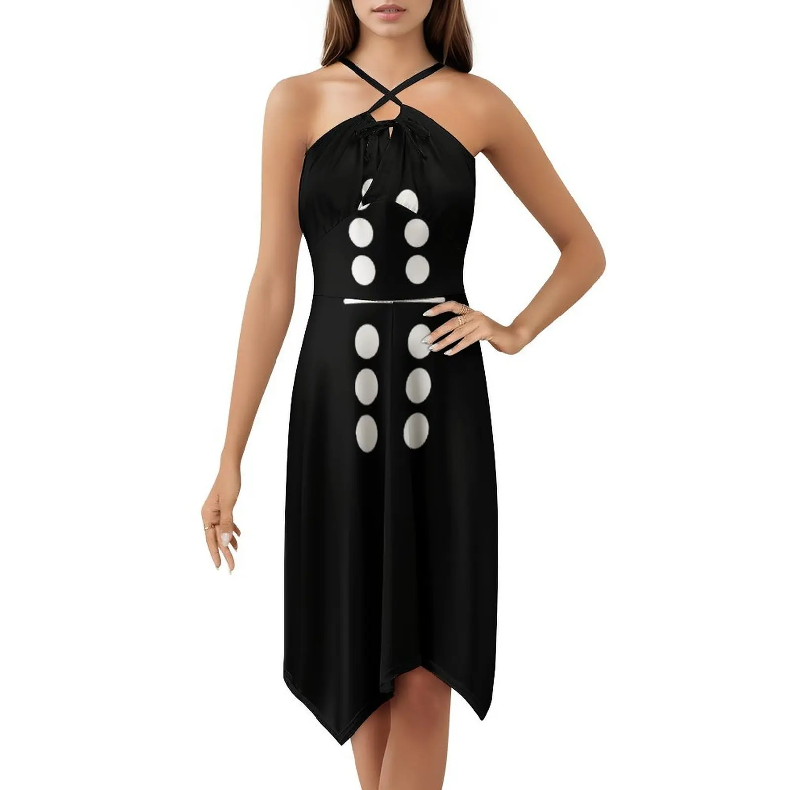 Traje de dominó 6-6 duplo seis simples feminino elegante vestido de festa vestido linha a com opções curtas/longas/sem mangas jogo de dominó