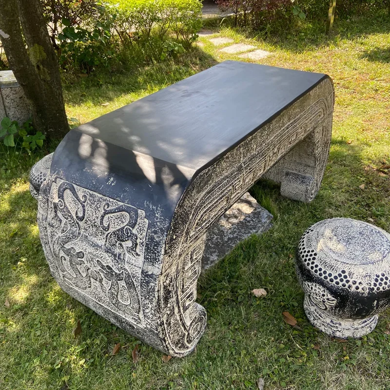 Table and Chair Courtyard Outdoor Antique Outdoor Table Villa B & B Inn Waterproof  and Chair Tatami Tea