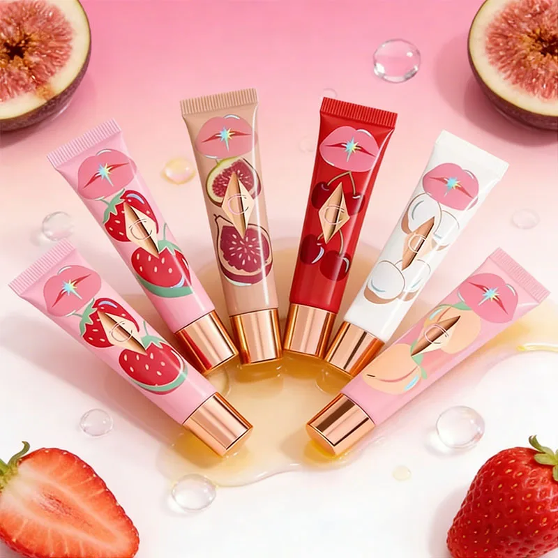 CT Jelly Lip Gloss Hydrating Plumping High-Shine No-Sticky Improve Dry Lip Lines Long-Lasting Wear Gloss Balm Natural Cosmetics