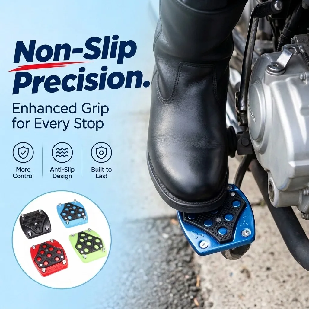 Universal Motorcycle Brake Pedal, Enlarged Anti-Slip Footpeg Extender, Aluminum Foot Peg Accessories for Motorcycles