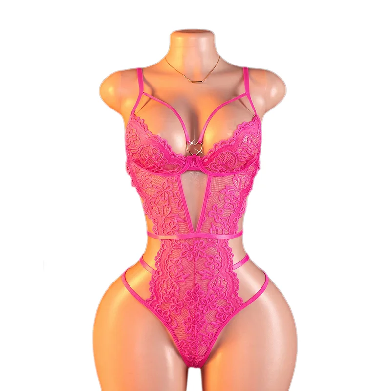 Sewing Nylon - Цельное прозрачное кружевное сексуальное эротическое боди