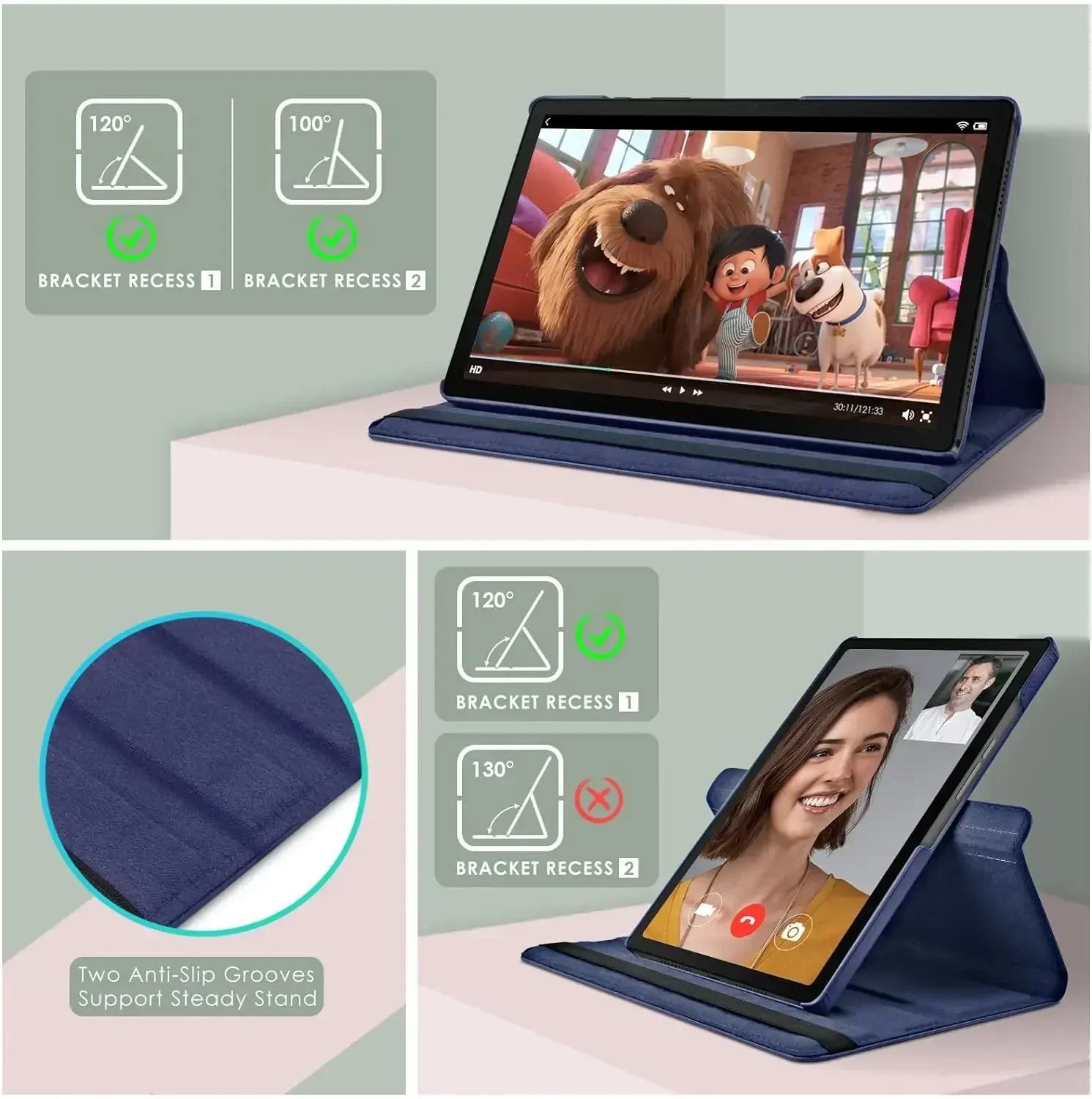 360 หมุนสําหรับ Samsung Galaxy Tab A9 + Plus 11 SM-X210 X215 X216 5G แท็บเล็ต Tab S9 11 X710 s9 FE 10.9X510 กรณี