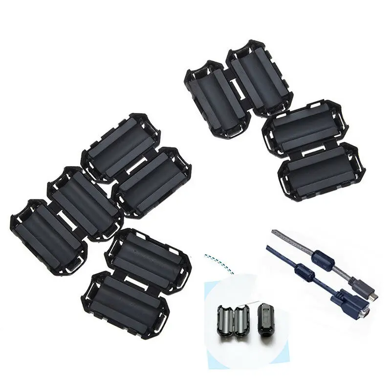 Ferrite Core Cable Filter Nickel-Zinc Noise Suppressor for EMI RFI Clip Choke Ferrite Filters Anti-Interference Magnetic Ring
