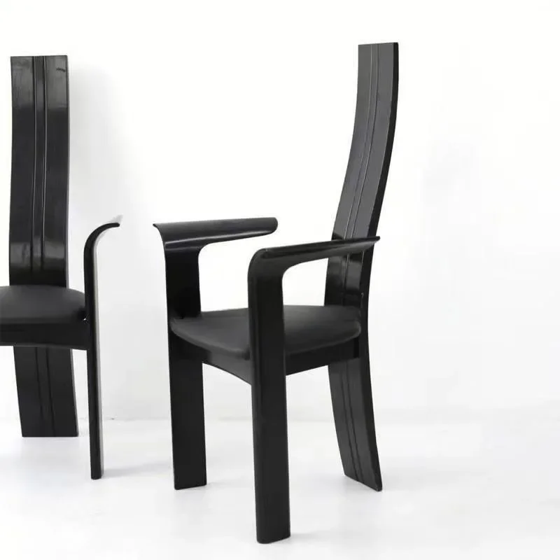 

Extra thick chair furniture designer single black balcony dining chair retro armchair Internet celebrity