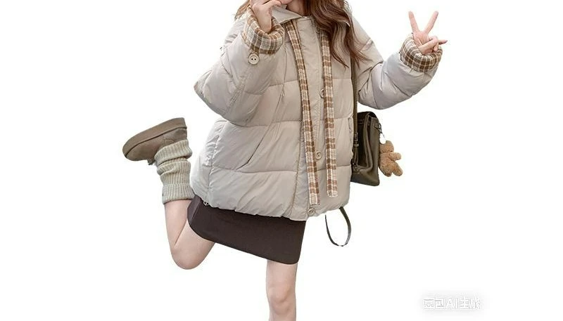 سترة منقوشة فضفاضة من القطن 2025 معطف شتاء جديد من القطن السميك #5