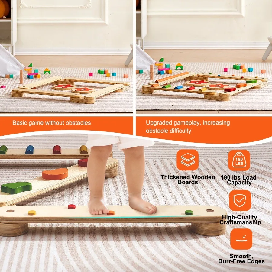Balance Beam Stepping Stones Gym Obstacle Balance Board 6PCS