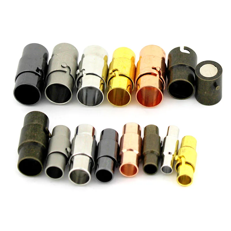 5Pcs 3 4 5 6 7 8 9 10 mm Leather Connectors Clasps Cord End Caps Closures Bracelet Necklace Buckle for Jewelry Making DIY Crafts