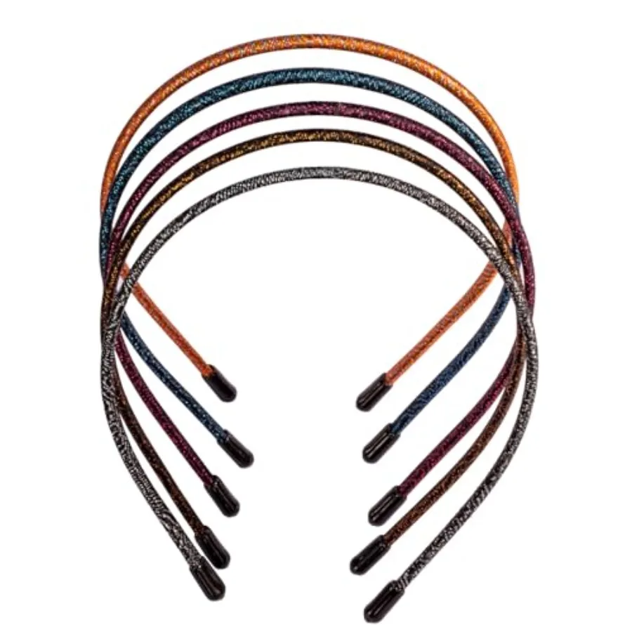 

Skinny Multicolor Headbands - Assorted Colors for All Hair Types - Instant Style, Pain-Free Wear - Durable, Adjustable, 5 Pack