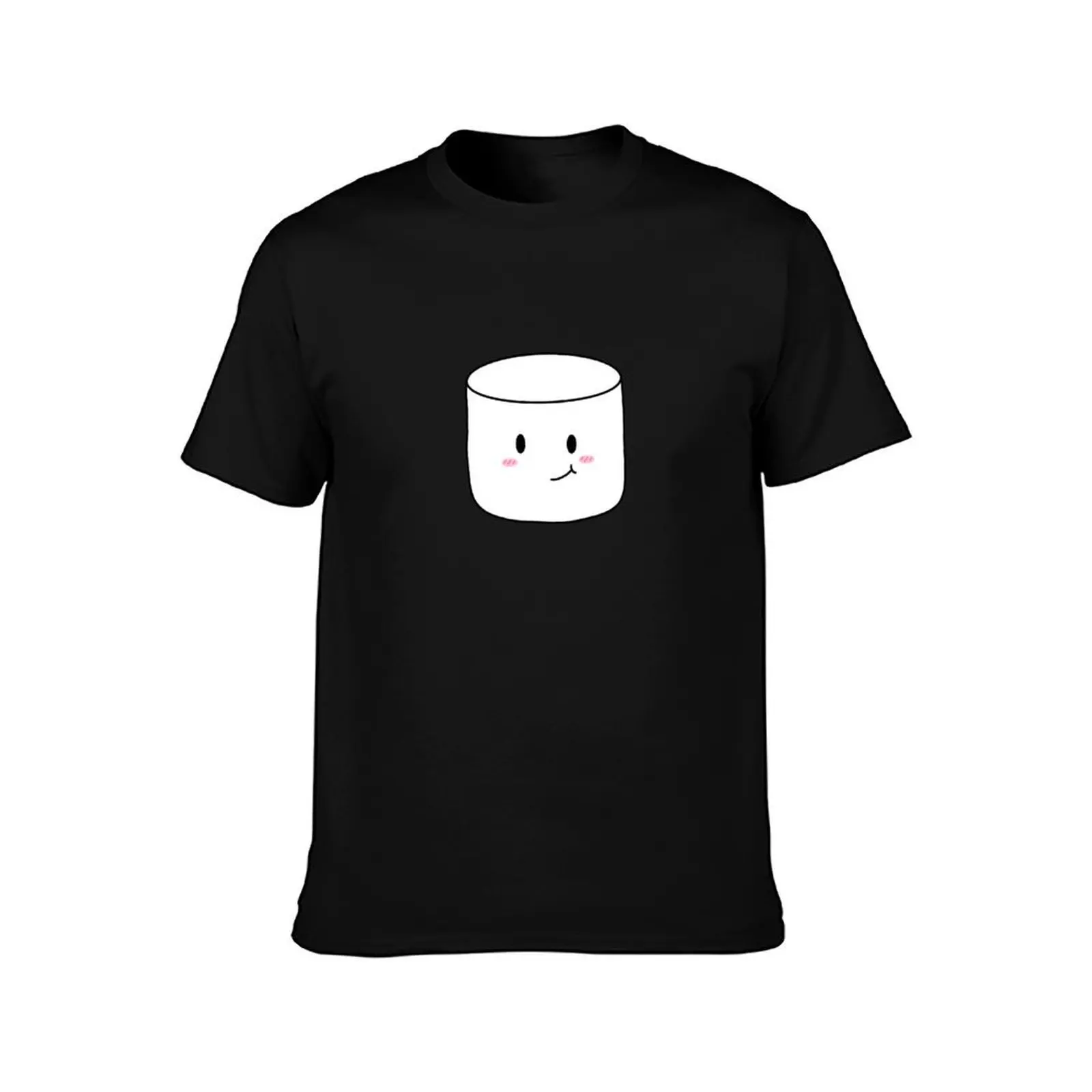 Cute Marshmallow T-Shirt, Summer Casual Cotton Tee, Oversized Streetwear Tops, Vintage Graphic Print, Loose Fit Short Sleeve