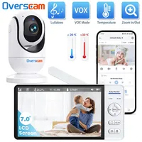 7.0 Inch Screen Baby Monitor 5000mAh Battery Indoor Smart Home Security PTZ Zoom Camera Video Surveillance Temperature Lullabies