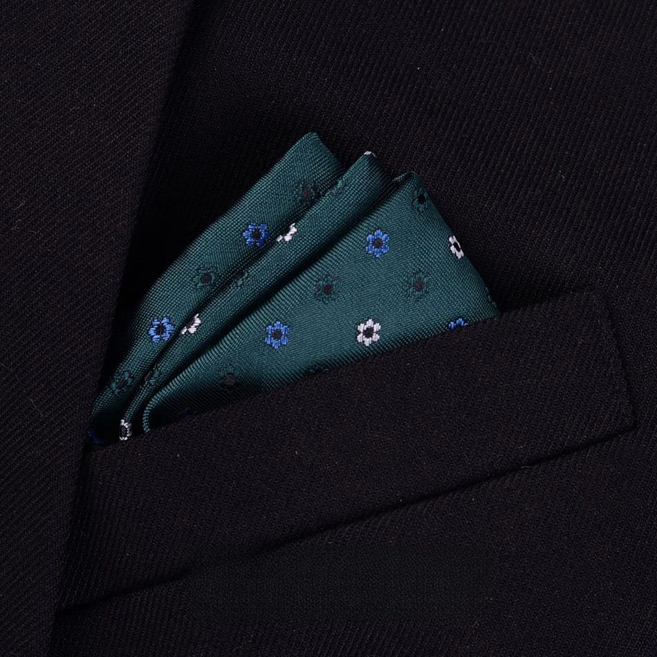 Men's Pocket Business Casual Gentleman Jacquard Brown Coffee Retro Square Wedding Suit Chest Scarf Fashion Trend