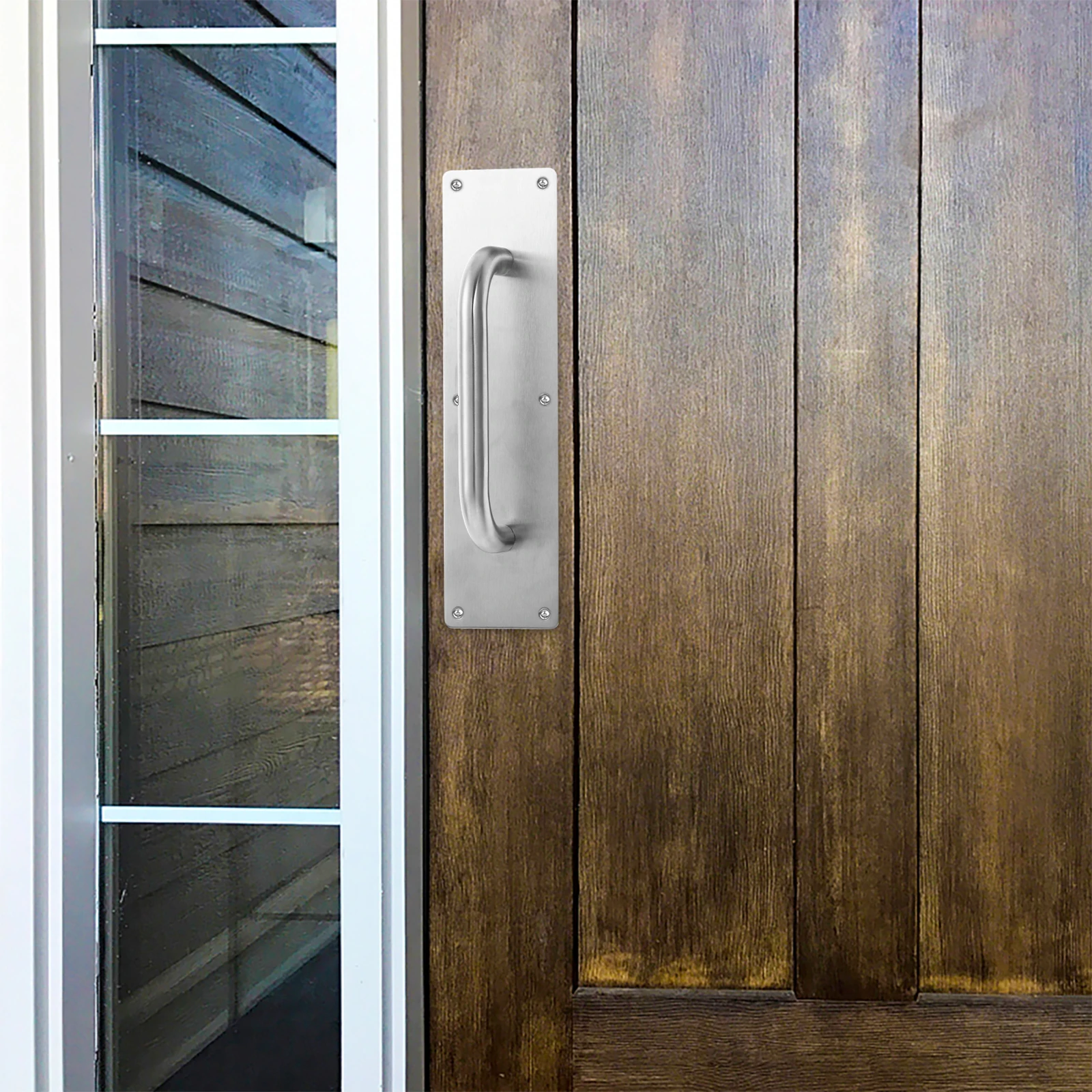 

1Set Escape Door Handle Stainless Steel Practical Durable Modern Furniture Pull Plate Kitchen Bathroom Pull Plate