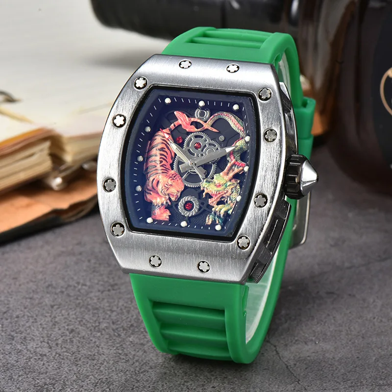 New Men Wrist Watch Skeleton Luxury Quartz Chronograph Waterproof Fashion Luminous Watches for Men Woman