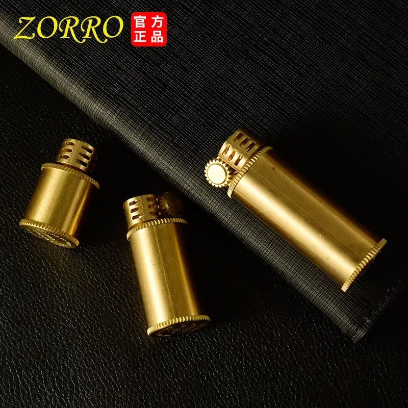 Zorro 583 Vintage Kerosene Lighter Brass Small Chubby Wheel Lighter Men\'s Series Gift Smoking Accessories