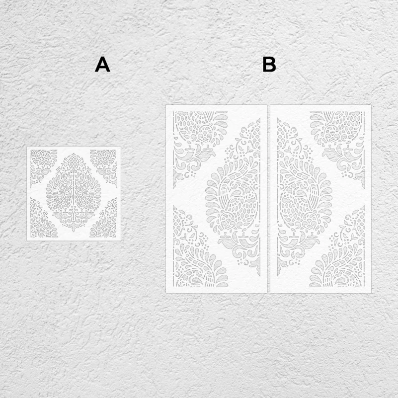 50cm - 90cm Stencil Wall Customize For Painting Plaster Decorative Template To Damask Incricate Rococo Baroque Vintage S637
