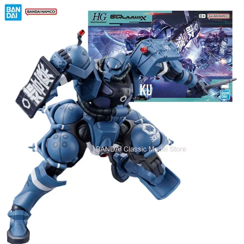 Оригинальная фигурка Bandai Gundam GQuuuuuuX, комплект моделей HGUC 1/144 MS-06-SSP, коллекция Police Zaku, экшн-фигурка, модель игрушки