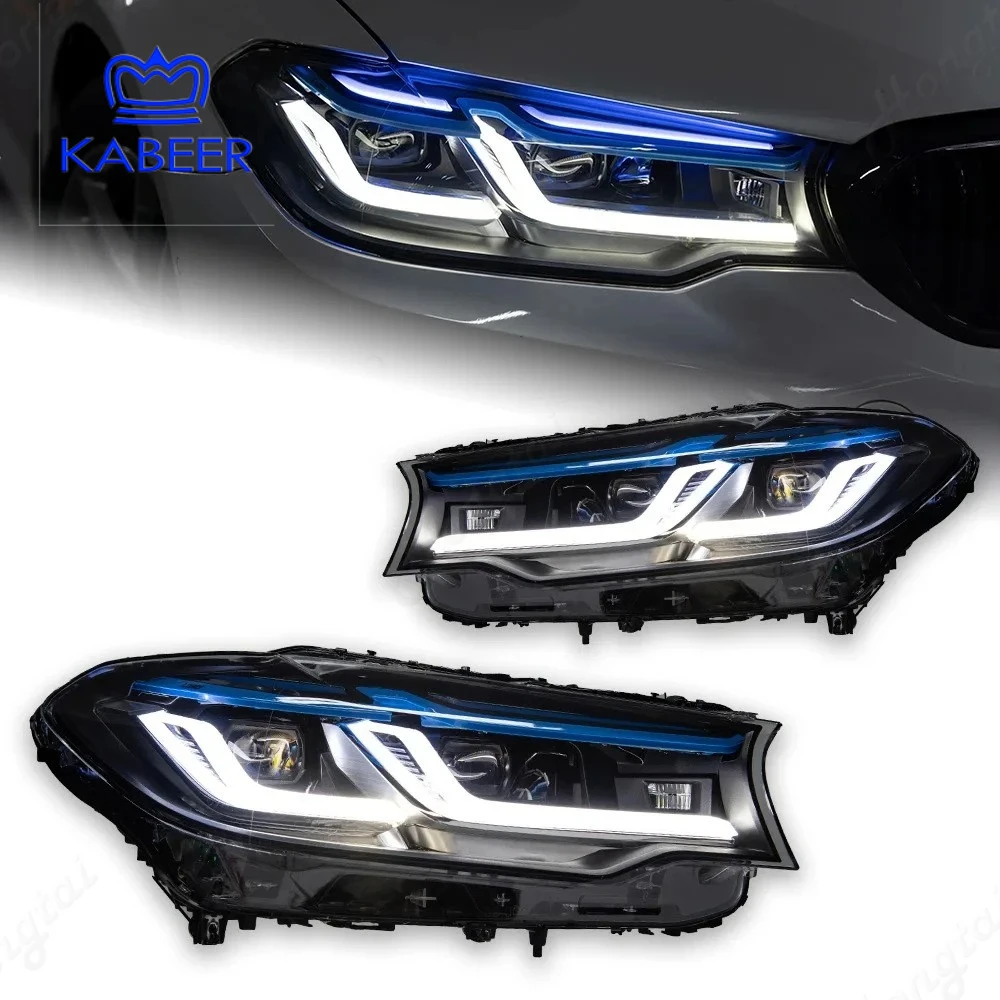 

KABEER 2PCS Lights For BMW 5 Series G30 G38 Headlight 2016-2023 LED Headlight 525i 530i 535i 540i M5 Head Lamps Projector Lens