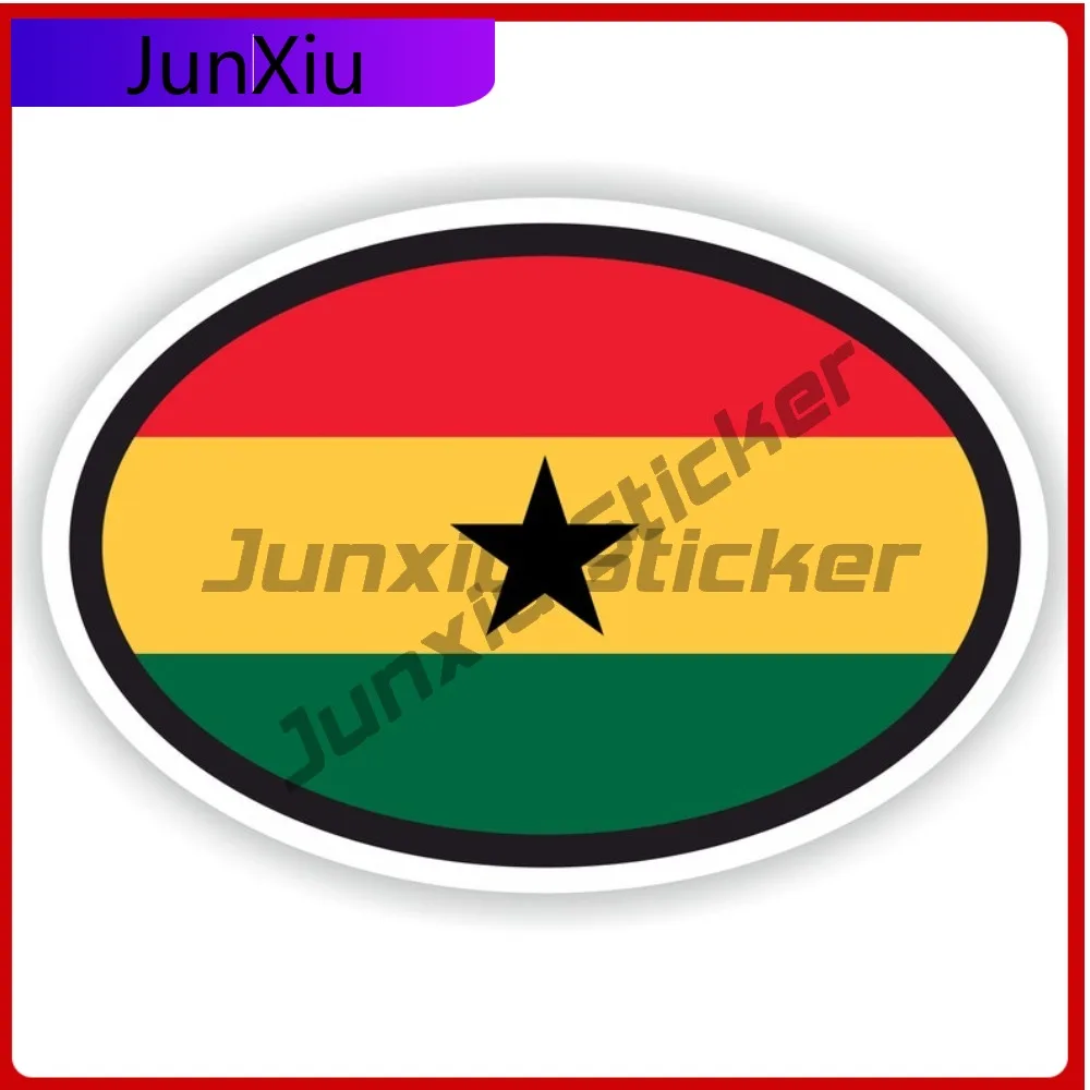 

Ghana Oval Sticker With National Flag Badge Scratch Cover Vinyl Decal Suv Cover Waterproof Uv Decals Bike Accessories V125 Motor