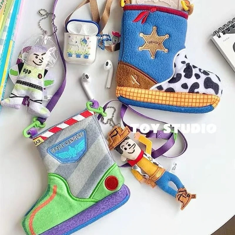 New Cute Mini Bag Toy Story Buzz Lightyear Woody Rain Boots Shoulder Crossbody Bag Cartoon Peripheral Mobile Phone Bag Gifts