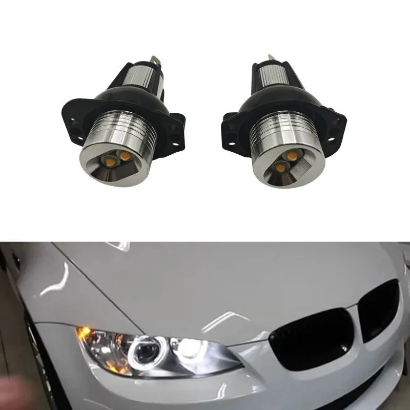 Für BMW E90 E91 3er Serie 325i 328i 335i 2005-2008 2x Canbus 18W LED Angel Eyes Markierungsleuchten Glühbirnen Fehlerfrei Weiß Gelb