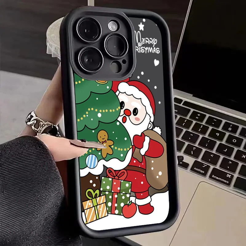 Case For Samsung Galaxy A24 A25 A35 A55 A54 A53 A34 Christmas Santa Claus Elk Deer Cover For S24 Ultra S23 S21 FE S22 Plus Cases