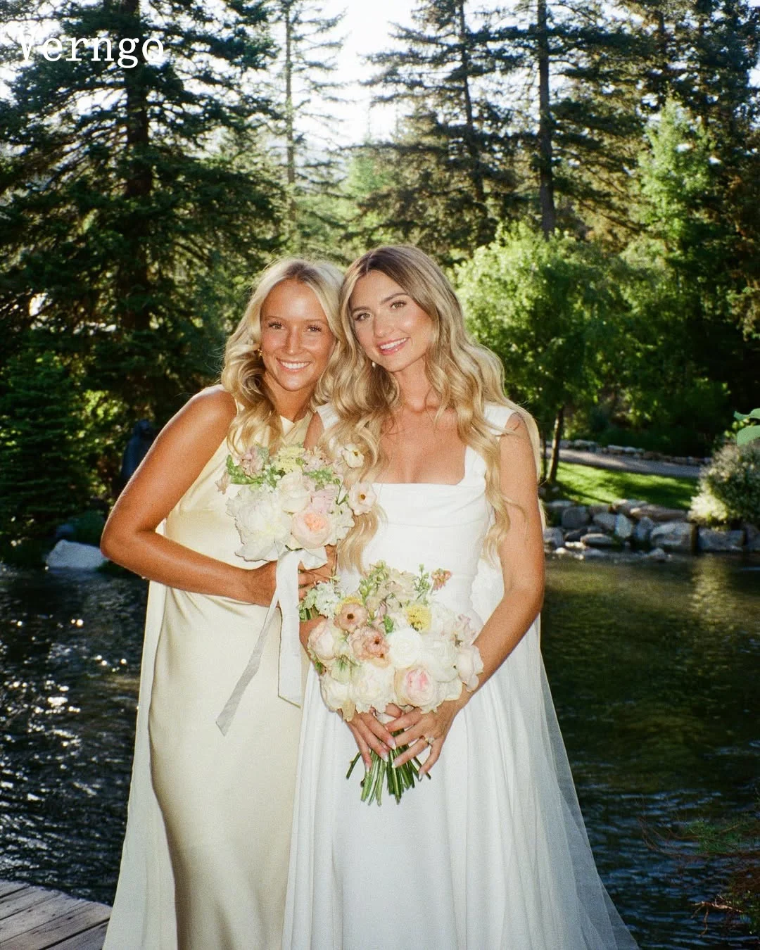 Verngo-vestido de novia de crepé marfil, tirantes finos, línea A, vestidos de novia elegantes para mujer, vestidos de novia con tren personalizado