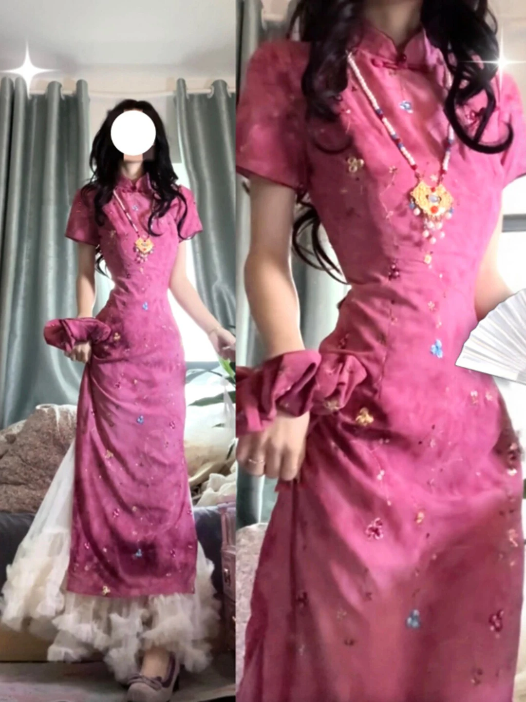 

Новое платье в китайском стиле, модное, улучшенное, с уникальным ретро-принтом, очень красивое, облегающее, летнее.