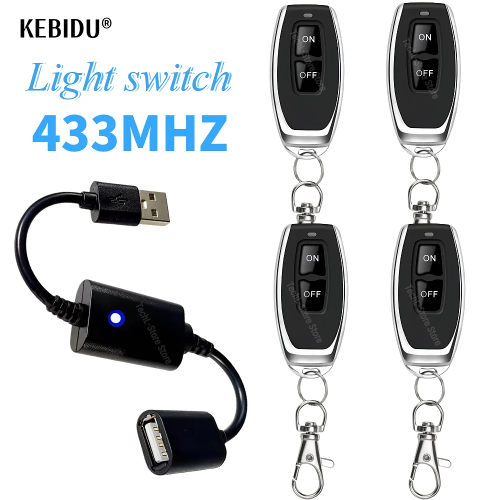 DC 5V Wireless RF Remote Control Switch Driver Power ON OFF For USB LED Light Strip Reading Lamp Light Fan Toggle Model 433mhz