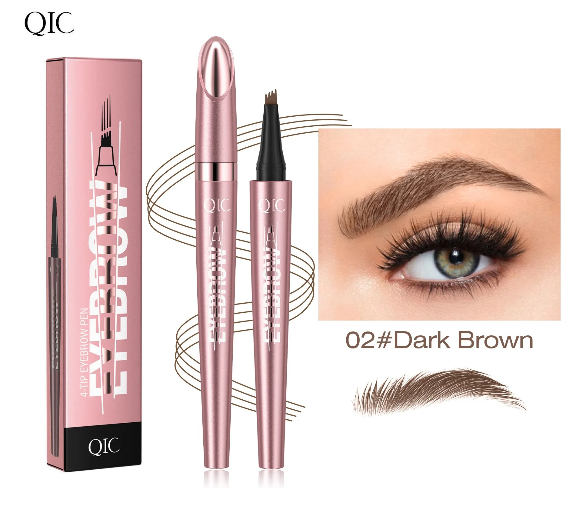 4 Point Liquid EyeBrow Pencil Against Water Waterproof Color for Eyebrow Pencil Sharpener Long Professional Tattoo Lasting Art