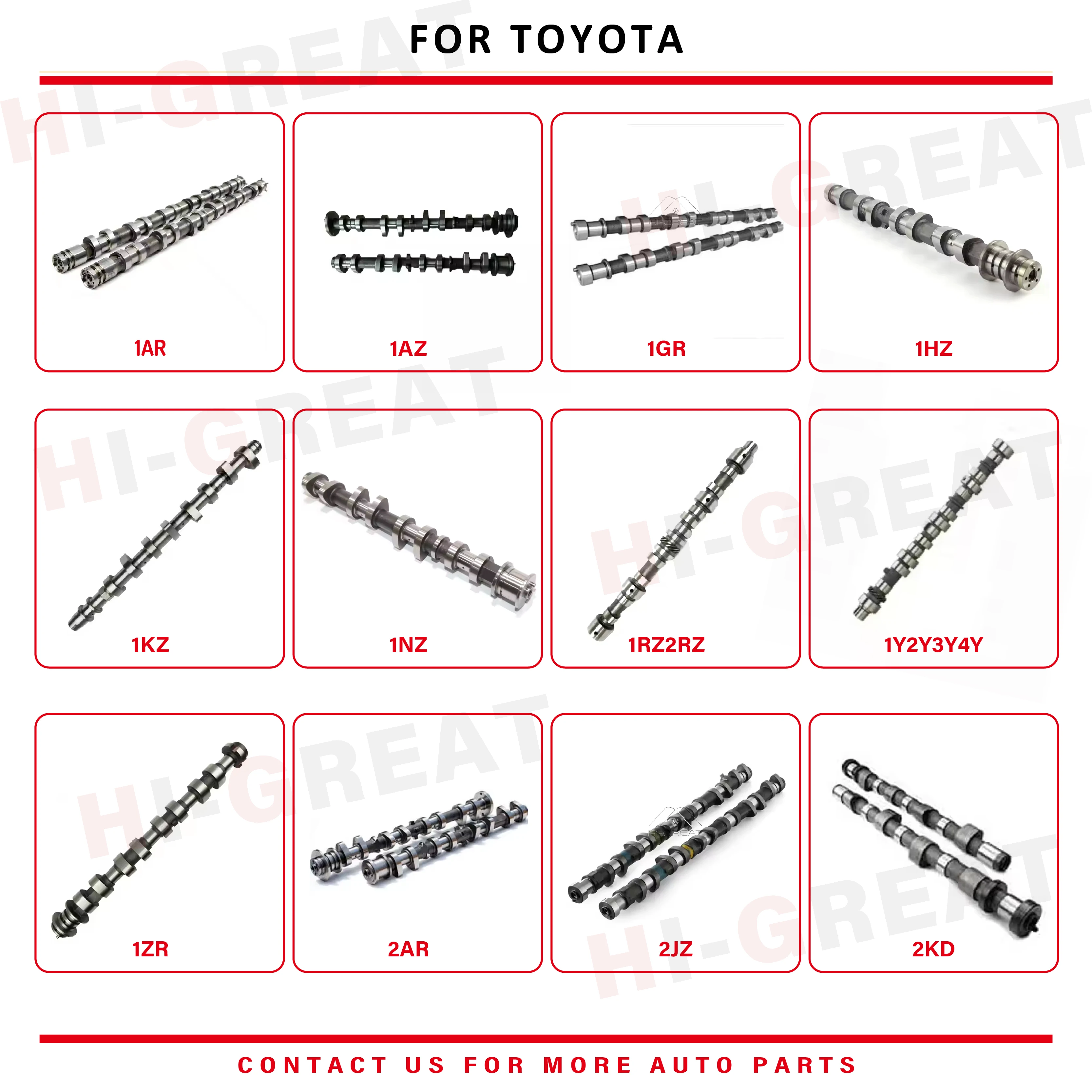 4.0L 1GR 1GR-FE Cam Shaft for Toyota 4Runner Fortuner Land Cruiser Hilux Tundra Tacoma Auto Engine Systems 1GR 1GR-FE Camshafts