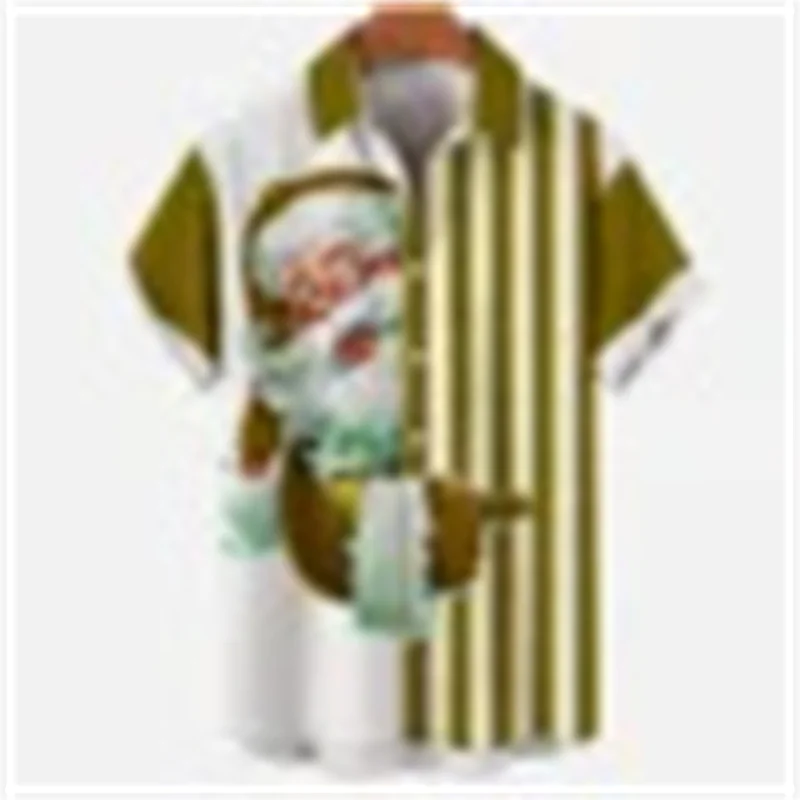 Men's new shirt 3D printed Christmas theme shirt men's summer casual short-sleeved daily street tops loose oversized T-shirt