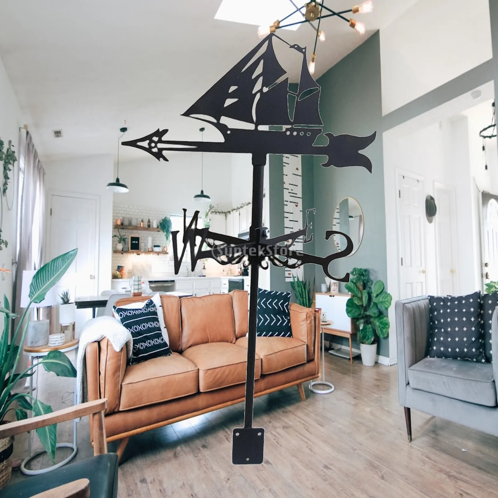 Stainless Steel Weather Vanes Farm Garden Scene Weathervane for Roofs Sheds Yard Cupola Barns Vane for Outdoor Yard Garden