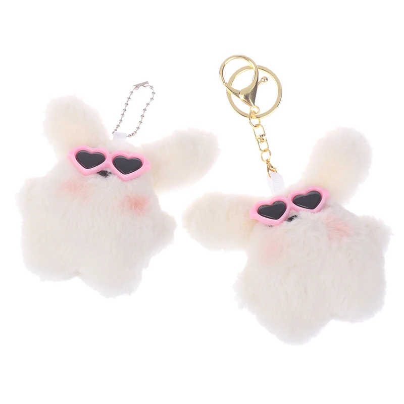 New Cute Puppy Squeaking Toy peluche ciondolo occhiali da sole Puppy Doll Bag portachiavi Charm Backpack Hanging Ornament