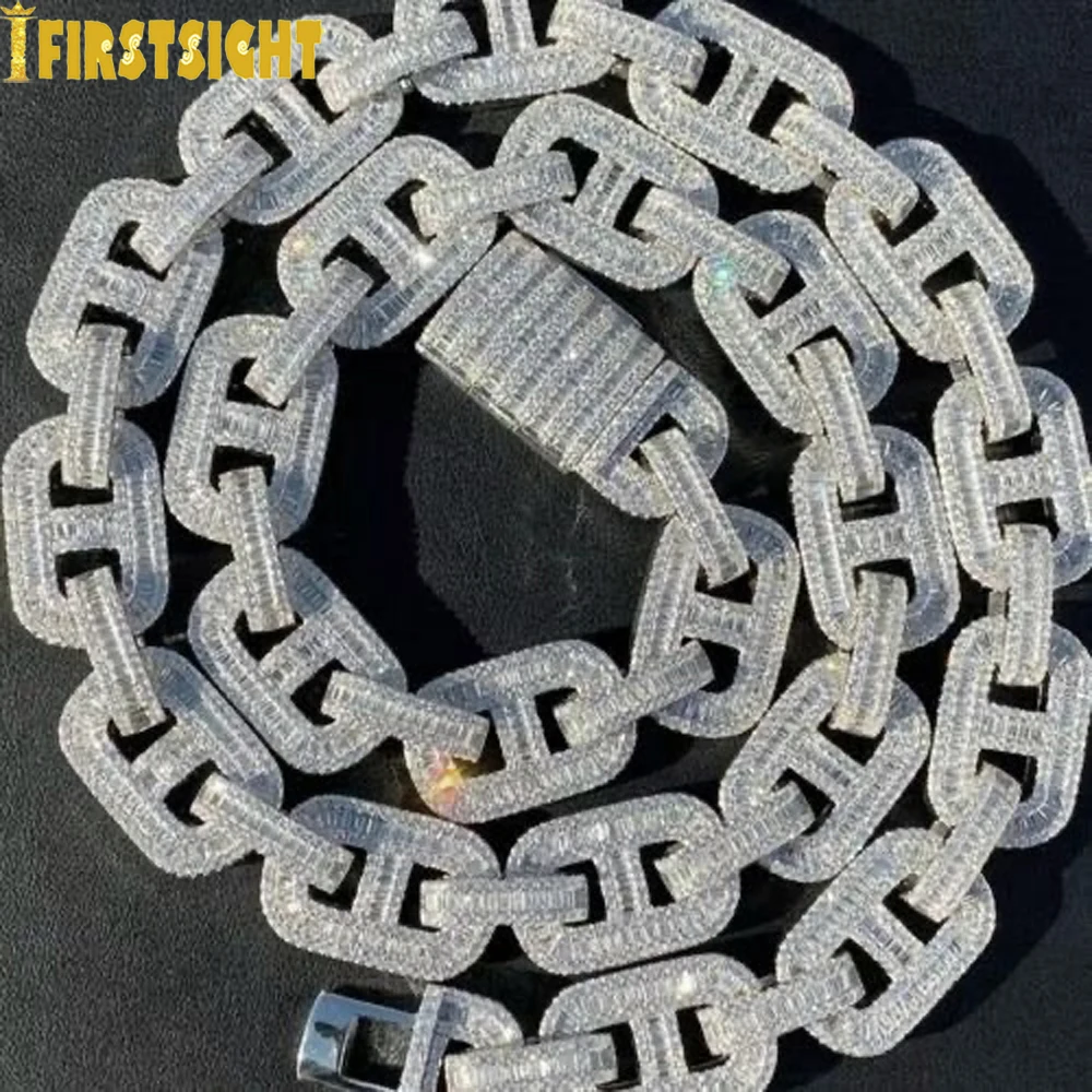 

15MM Silver Color Cuban Link Chain Necklace Bling Iced Out Cubic Zirconia Lock Pin CZ Choker Necklaces Hip Hop For Women Jewelry