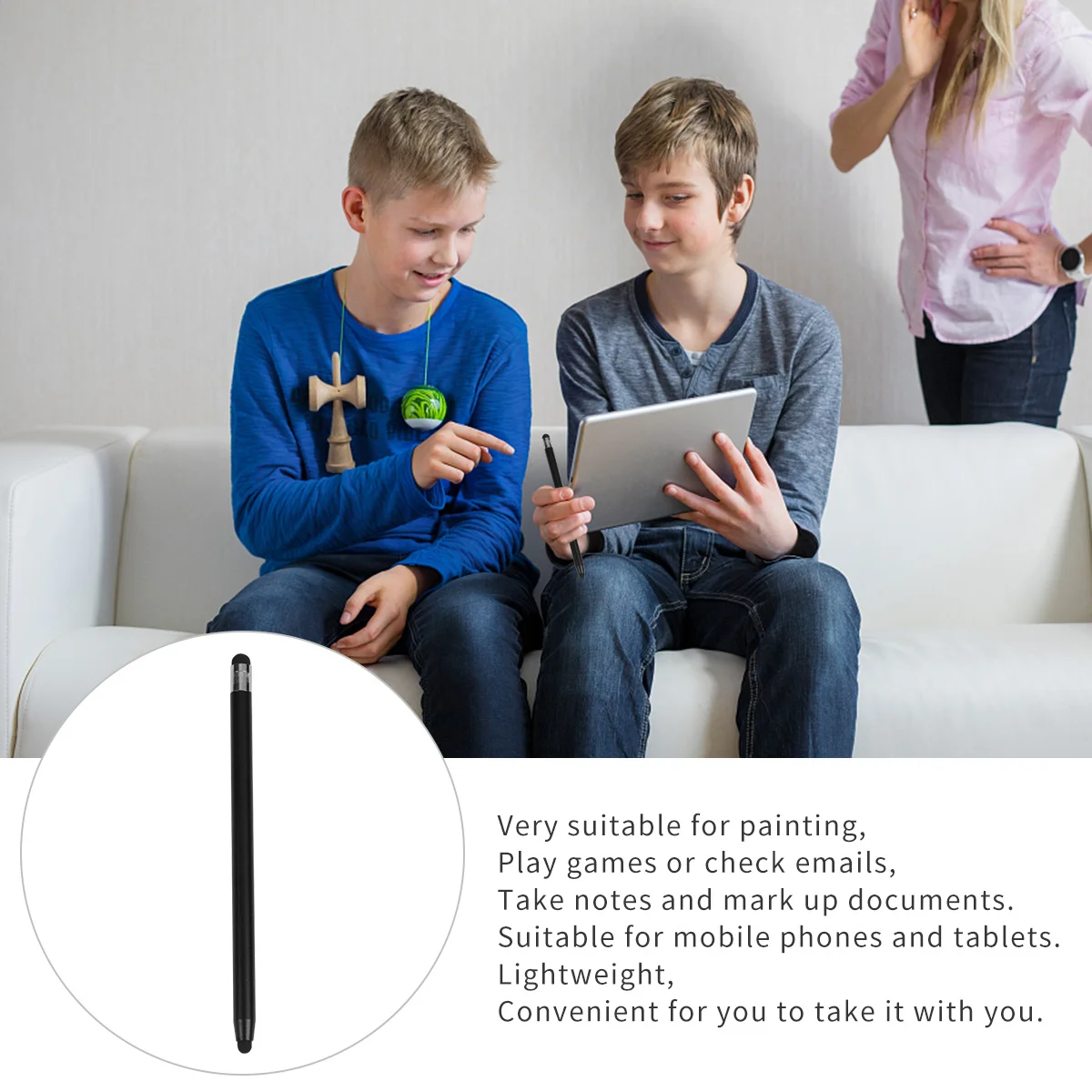 

2pcs Stylus Pen For Touch Screen Double-End Capacitive Pens For Phones Tablets Slim Lightweight Drawing Note-Taking Marking Tool