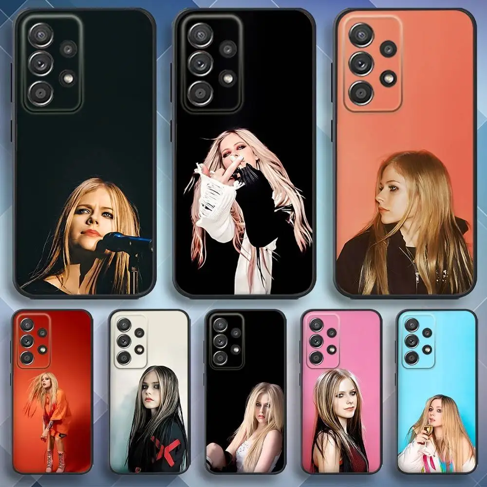 

A-Avril Ramona Lavigne Phone Case For Samsung S 25,24,23,22,30,21,10,9,Ultra,Plus,Lite,FE,4,5 G Soft Black Case