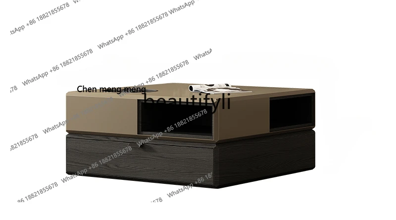 Modern Minimalist Cube Coffee Table Living Room Home Small Apartment Light Luxury High-Grade Rotatable Square Creative Storage