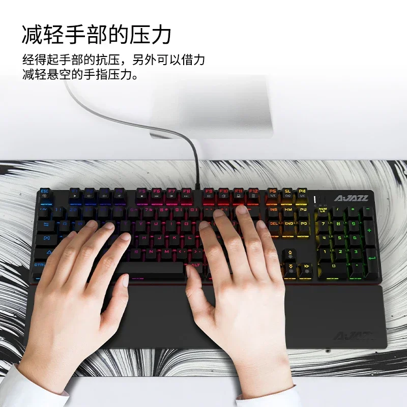 Descanso de mãos de couro PU Cuatom 75% Esports Typing Base Pla à prova d'água Teclado Descanso de pulso Esponja de memória ergonômica com palma da mão