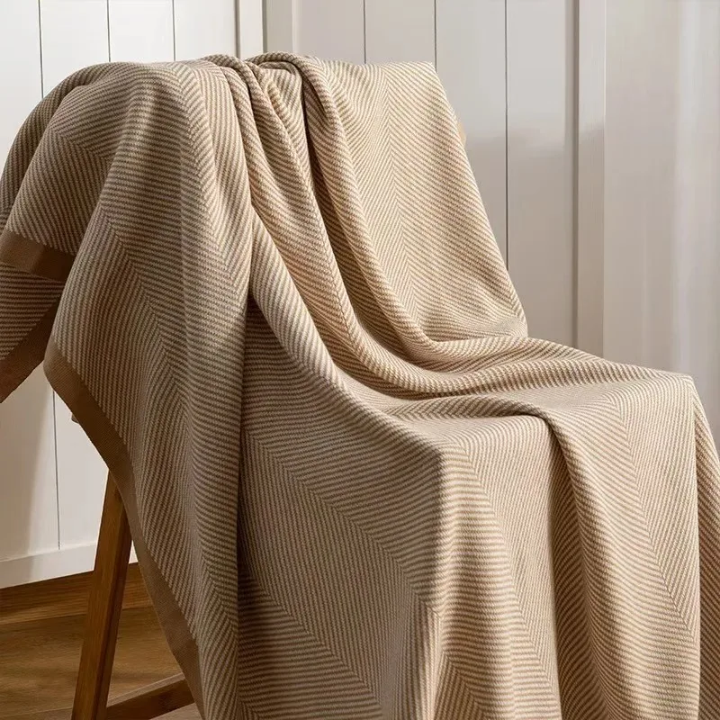 2026 New Super Soft Lightweight Fishbone Paper Pattern Throw Blanket - Cozy Microfiber Flannel for Couch, Bed, Office & Travel
